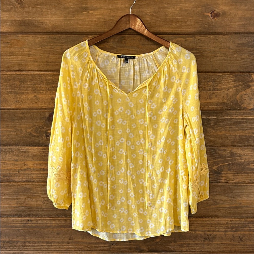 Sunny Yellow Floral Blouse